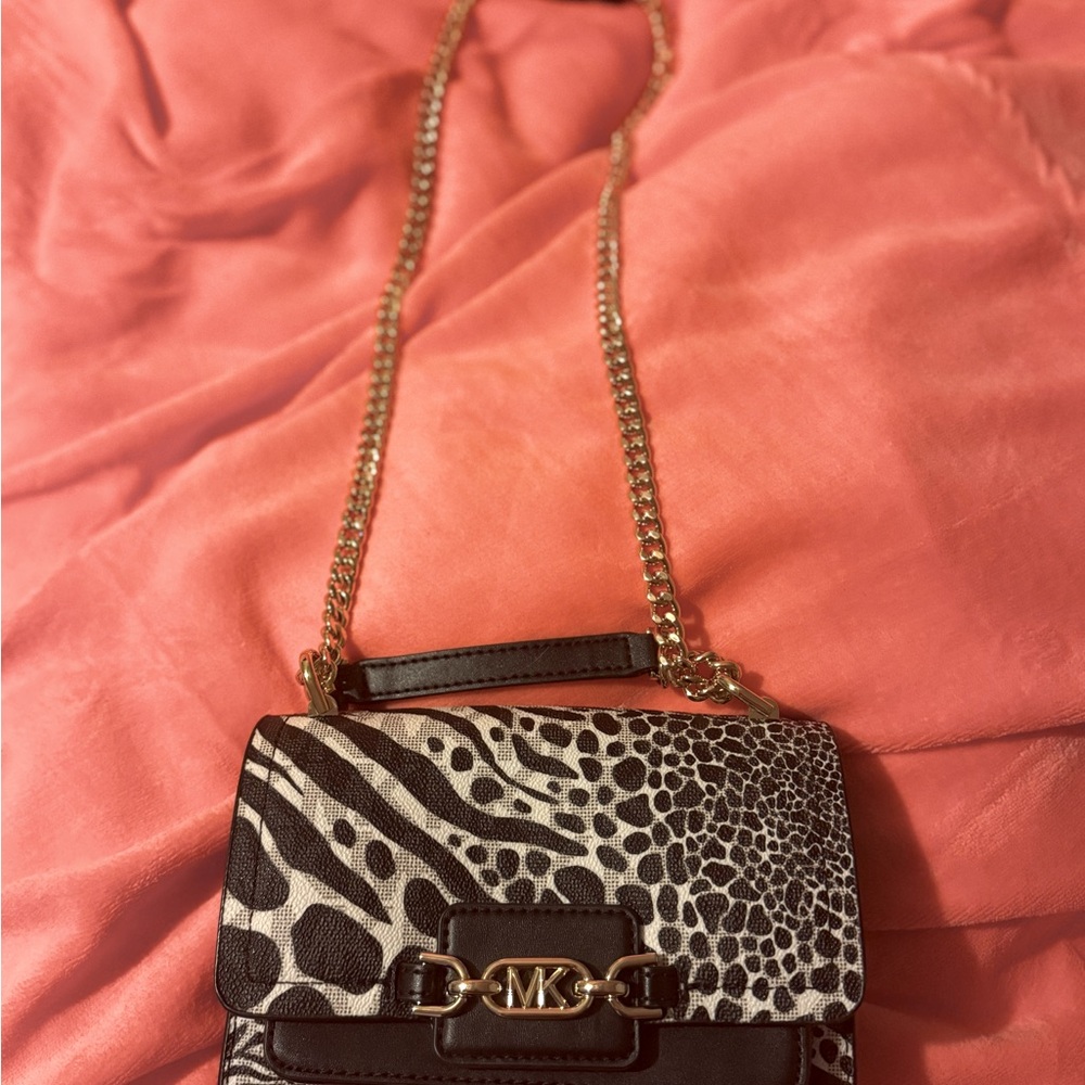 Michael Kors Small Heather Crossbody/Shoulder Bag in Animal Print